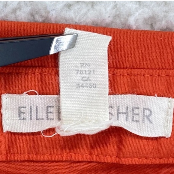 Eileen Fisher Top XS Orange Coral Long Sleeve Button Shirt Organic Cotton Blend - Picture 9 of 15